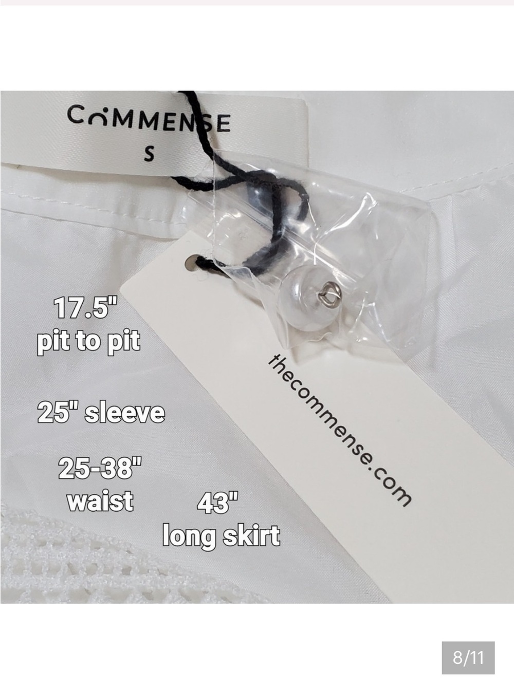 Commense White Crochet Lace Maxi set Long Sleeves - Picture 9 of 9